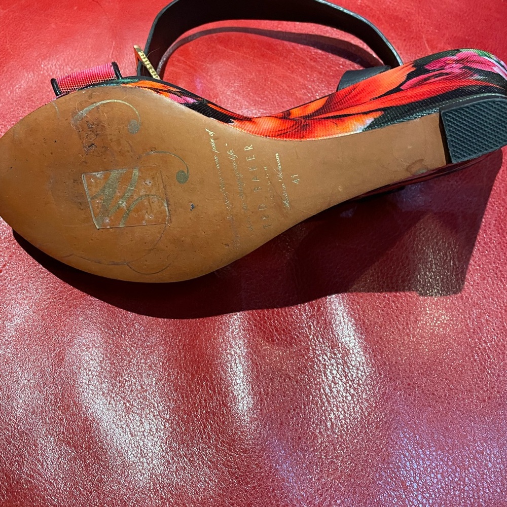 Ted Baker floral ankle strap sandal sz 10 - Picture 5 of 9
